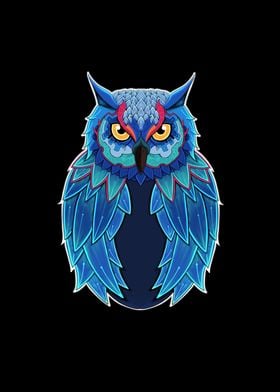 owl dark line art