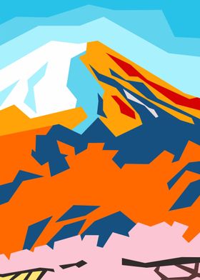 Mount Fuji pop art