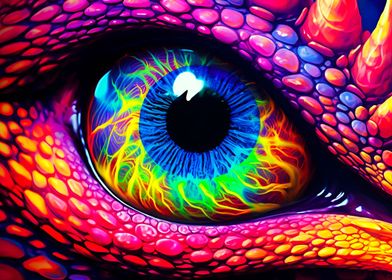 Rainbow Color Dragon Eye