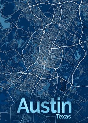Austin Street Map Art