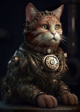 cyberpunk human cat