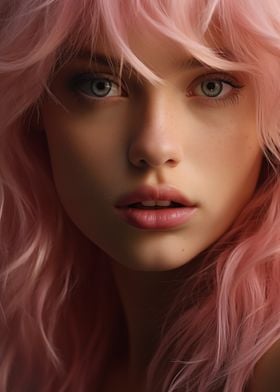 Pink Woman Portrait