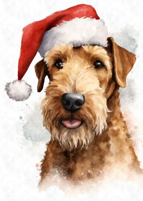 Airedale Terrier Santa Hat