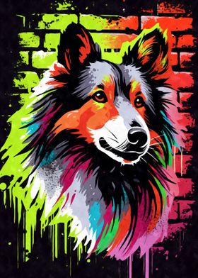 Shetland Sheepdog Graffiti