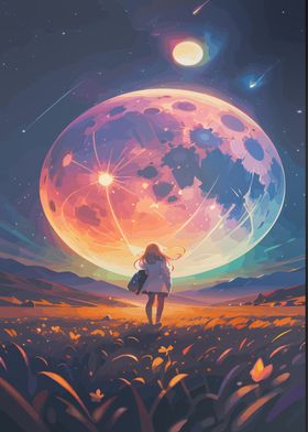 girl and Wilderness planet