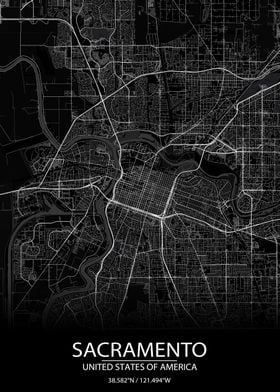 Sacramento CA Black Map