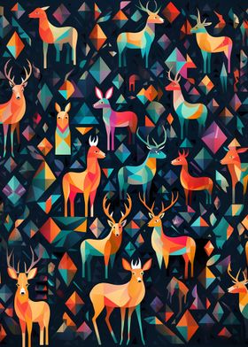 Geometric forest animals
