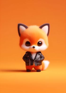 fox wearing leather jacket