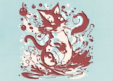 Abstract Splash Cats 