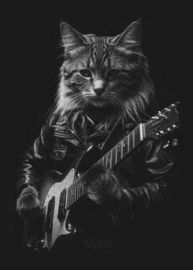 Cat With Electric Guitar