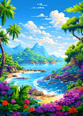 Tropical Arcade Background