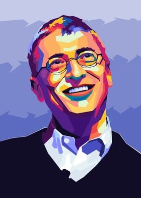 Bill Gates Wpap Pop Art