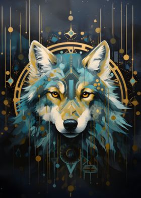 Native wolf portrait