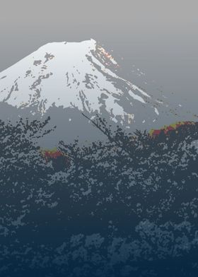 Mount Fuji black and white