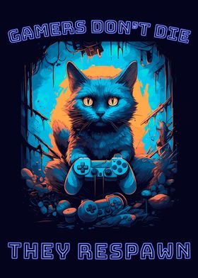 Funny Gamer Cat