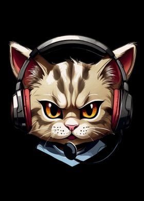 Cat With Headphones