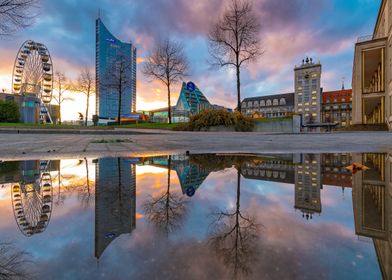 Winter Sunset in Leipzig