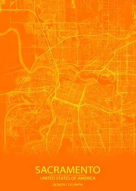 Sacramento CA Orange Map