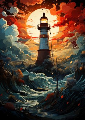 Lighthouse In The Storm 