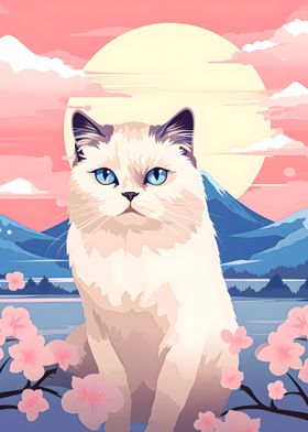 Cat Mount Fuji Portrait