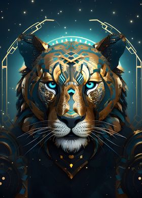 Golden tiger portrait
