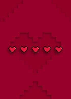 Hearts pixel game