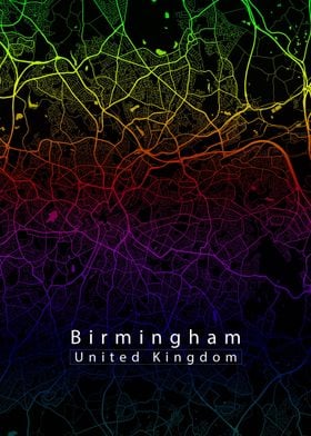Birmingham Map rainbow