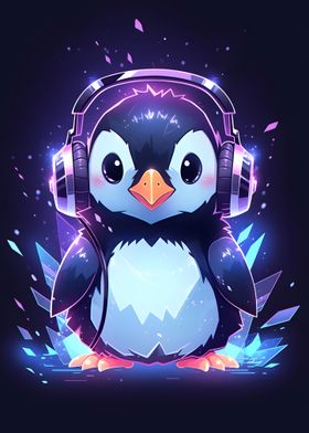 Ice Penguin Headphones