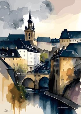 Luxembourg Watercolor 