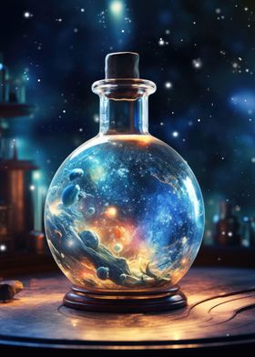 Galaxy In A Glass Bottle