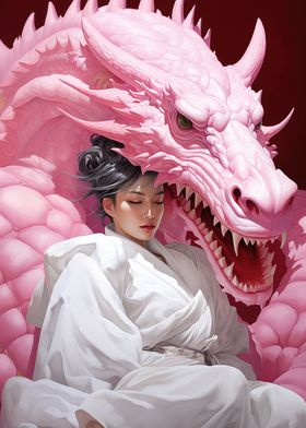 Woman resting under Dragon