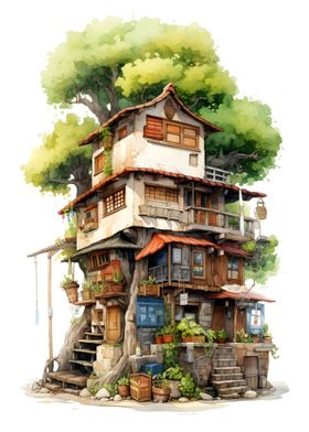 japanese old tree house