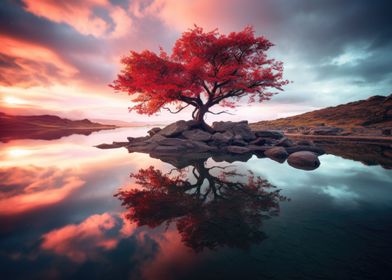 Japanese maple reflection