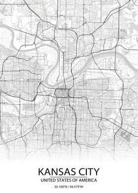 Kansas City MO White Map