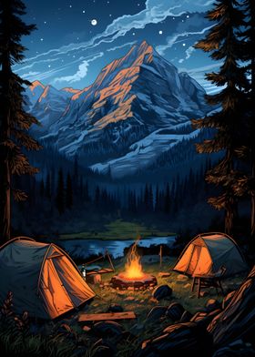 camping by the lake