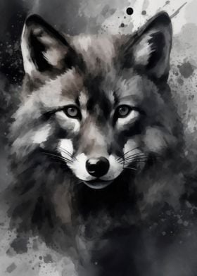 Watercolor Painted Fox
