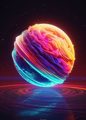 Colorful Neon Planet