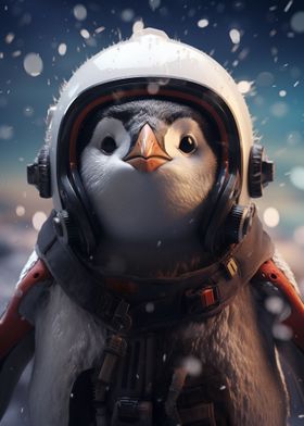 Cute Astronaut Penguin