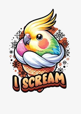 I Scream Funny Cockatiel