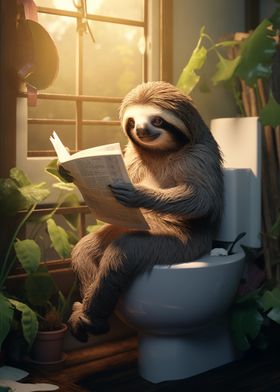 Sloth Toilet Newspaper