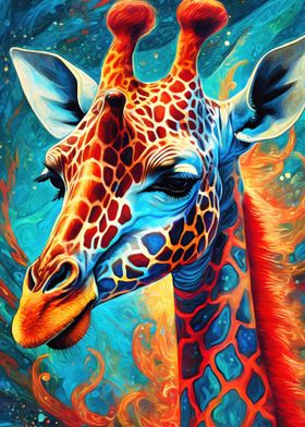 Mystical Neon Giraffe