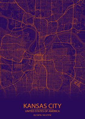 Kansas City MO Purple Map