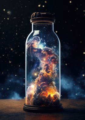 Galaxy In A Glass Bottle