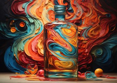 Abstract scotch bottle