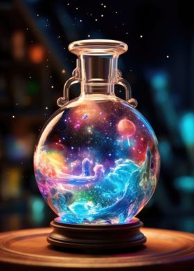 Galaxy In A Glass Bottle