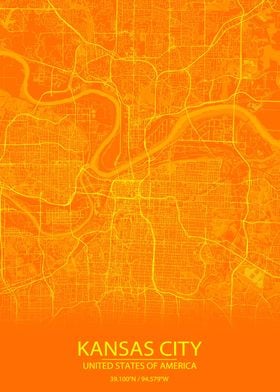 Kansas City MO Orange Map