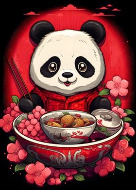 Japan Panda Ramen Ruby Art