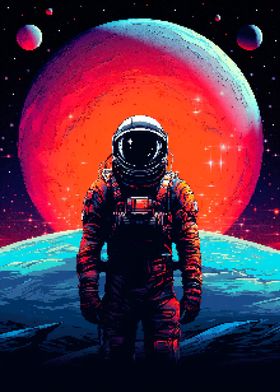 Space Astronaut Pixel Art