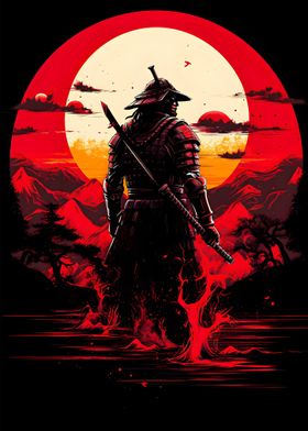 Japanese Samurai Sunset