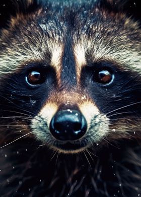 Raccoon Closeup Face